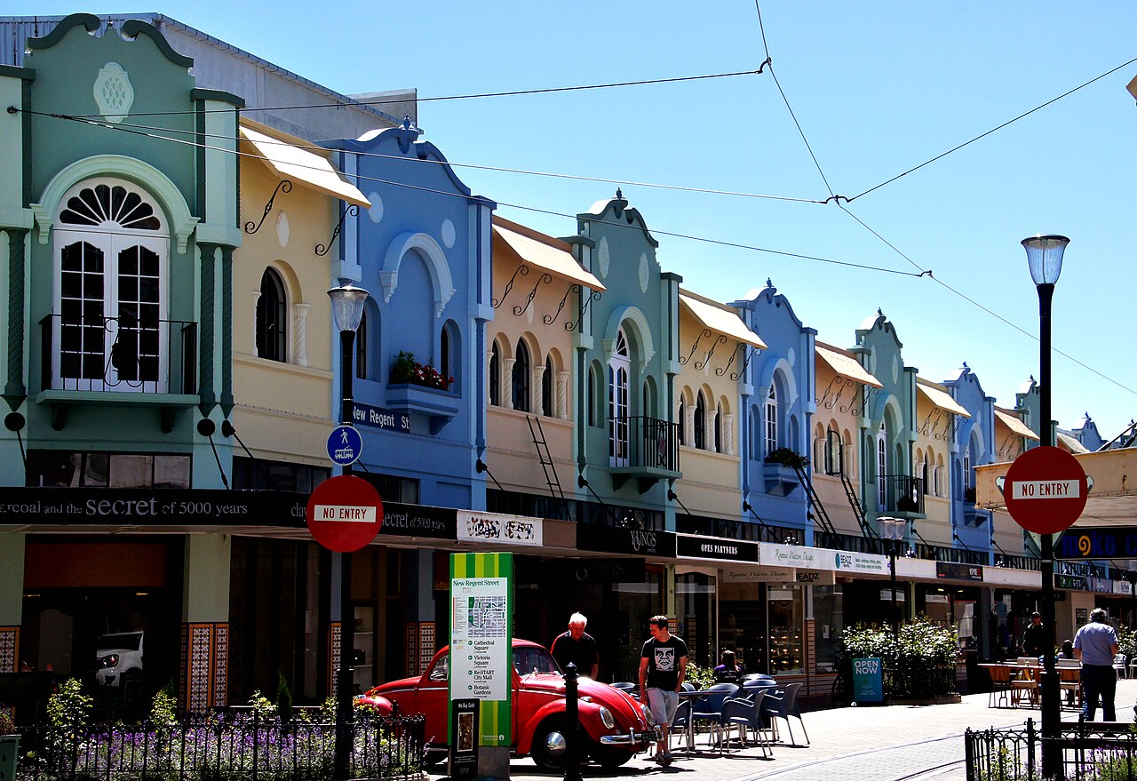 Weite Canterbury Plains bei Christchurch, Südinsel Neuseeland
