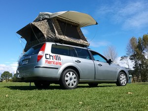 Chilli Rentals Neuseeland Zelt Autodach seitlich